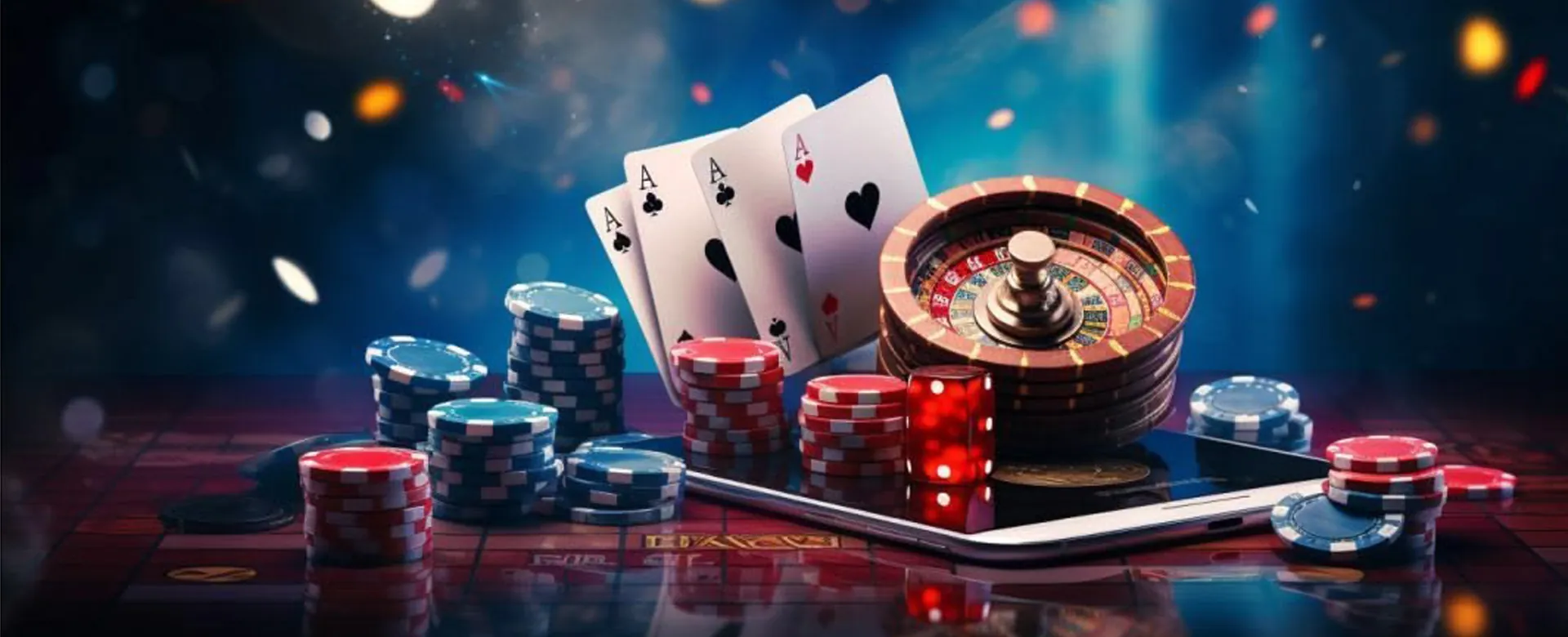 OKBET Login Banner, featuring online casino games and sports betting